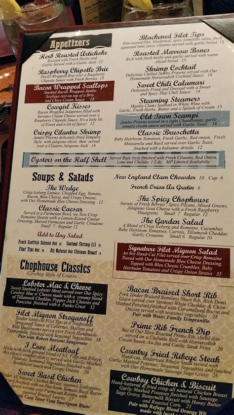 gambling cowboy menu|phoenix cowboy restaurants.